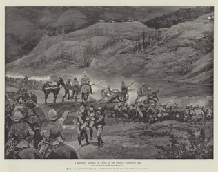 Eine Gebirgsbatterie im Einsatz während der Chitral-Expedition, 1895